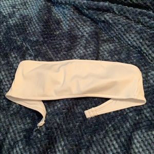 white bandeau bikini top